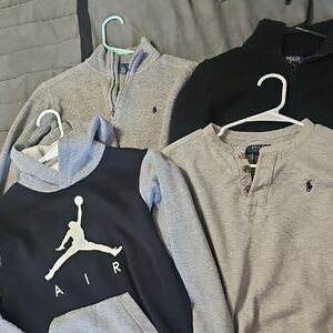 Polo by Ralph Lauren Kids Gray and Black Hoodie and Sweater Set